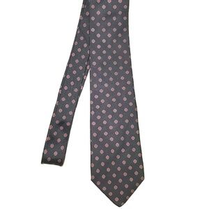 Black tie with red and silver design